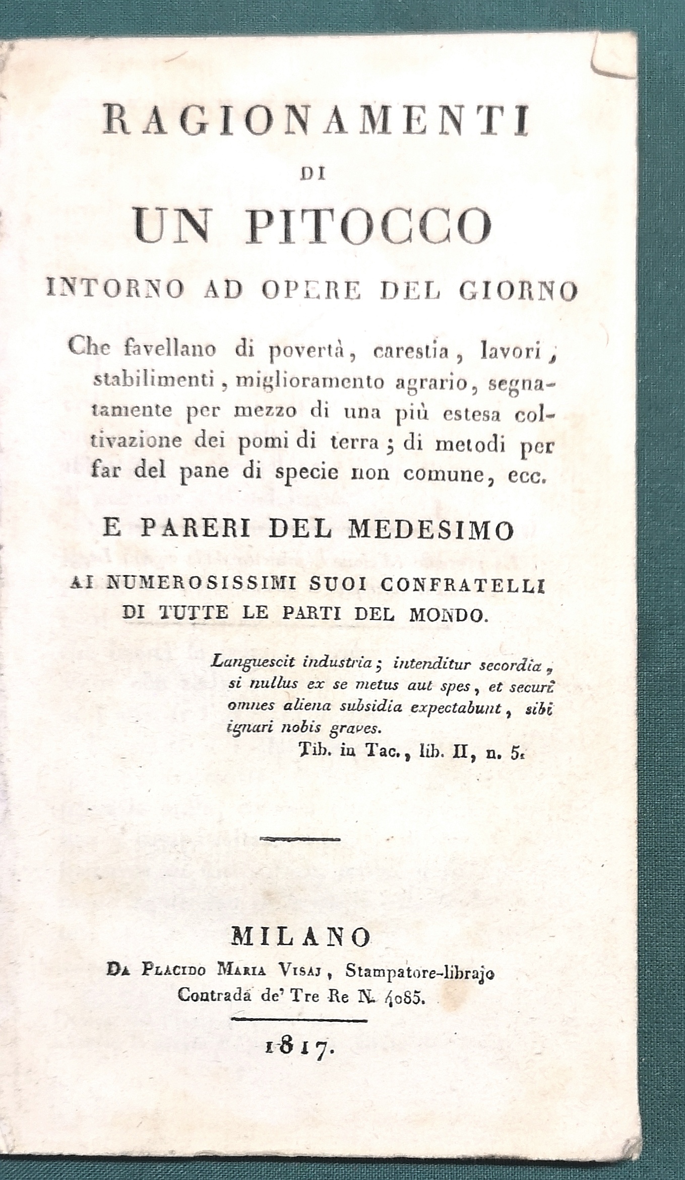 Ragionamenti di un Pitocco intorno ad opere del giorno che …