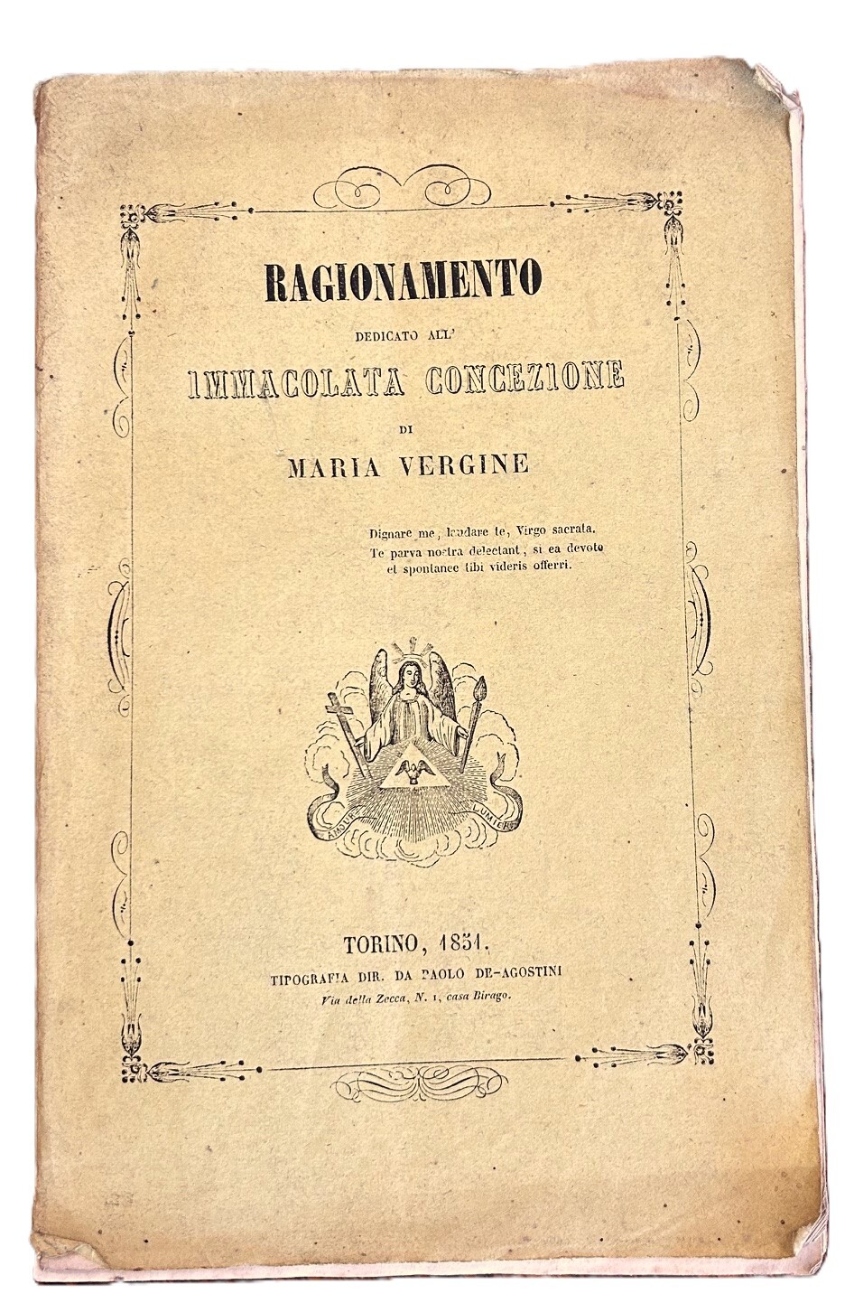 Ragionamento dedicato all'Immacolata Concezione di Maria Vergine.