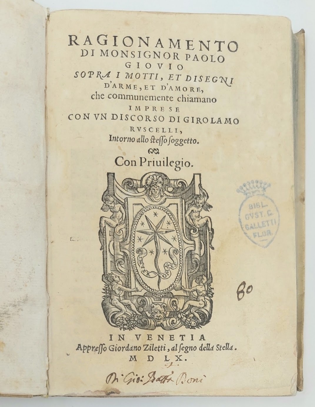 Ragionamento di mons. Paolo Giovio&amp;nbsp;sopra i motti, &amp;amp; disegni d'arme, …
