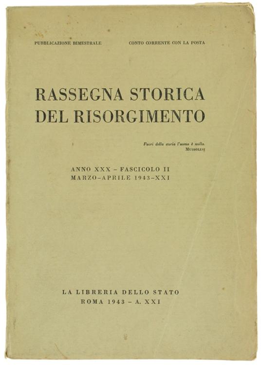 RASSEGNA STORICA DEL RISORGIMENTO