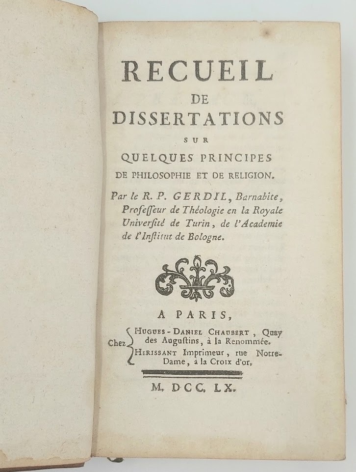 Recueil de dissertations,&amp;nbsp;sue quelques principes de philosophie et de religion.