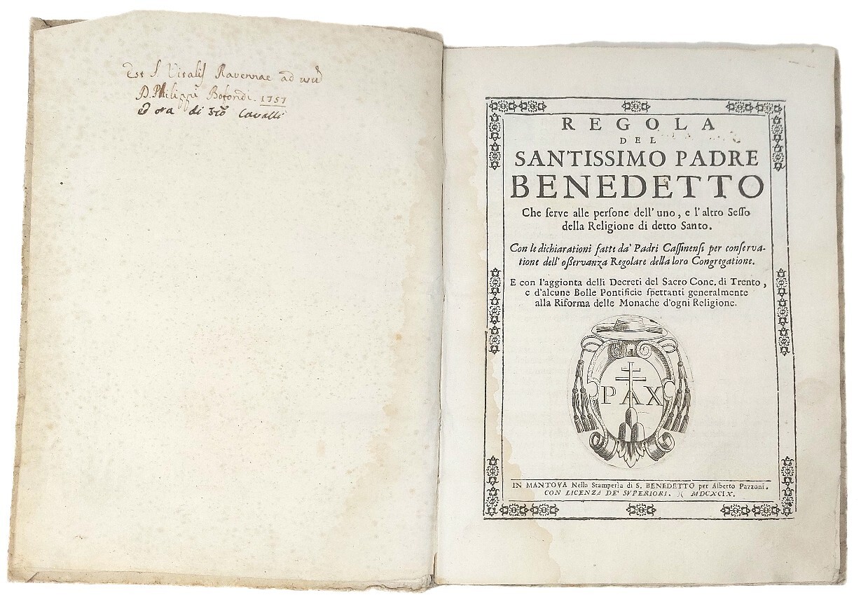 Regola del Santissimo padre Benedetto.&amp;nbsp;Che serve alle persone dell'uno, e …