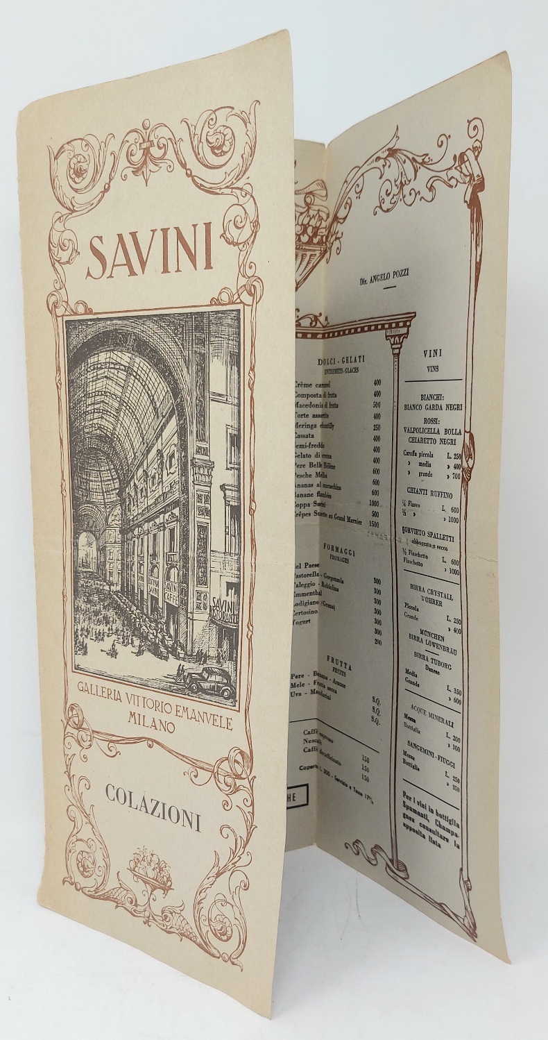 Ristorante Savini Milano. Colazioni. Venerd&amp;igrave; 16 novembre, 1962.