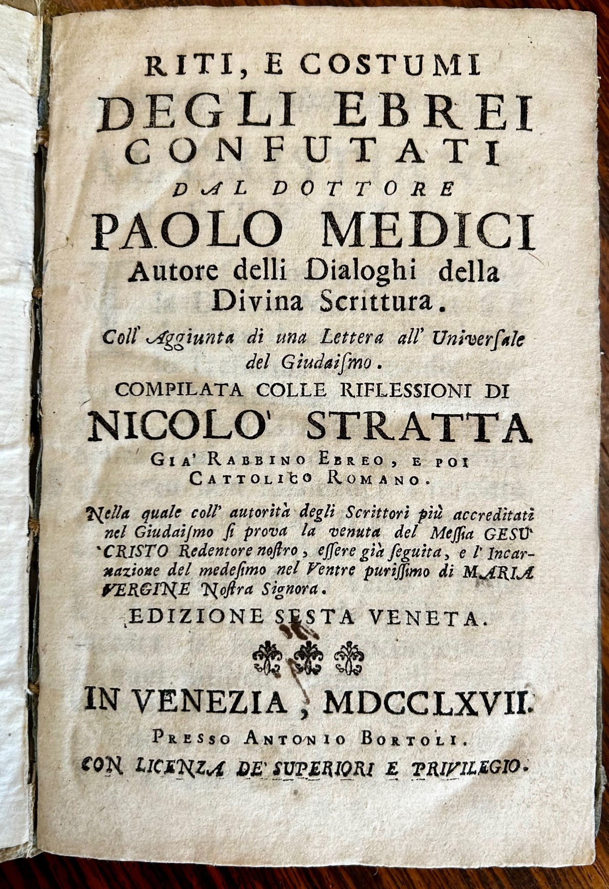 Riti e Costumi degli Ebrei confutati