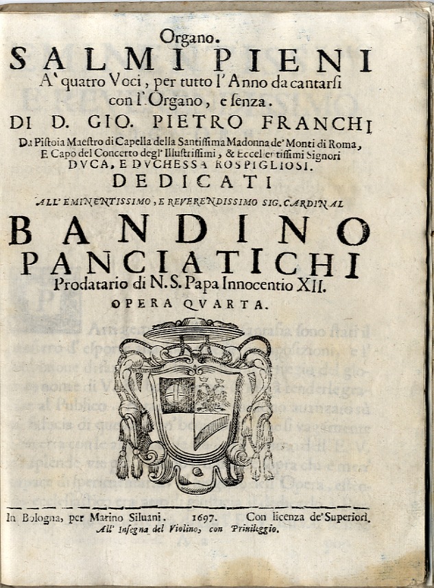 Salmi pieni a quattro voci per tutto l'anno da cantarsi …