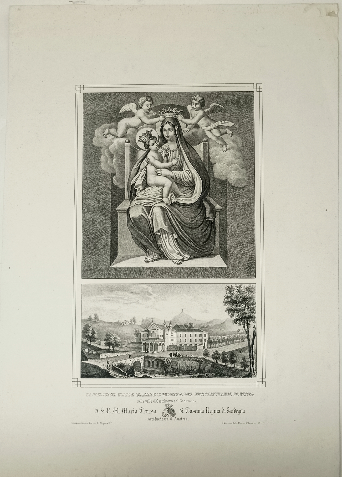 SS. Vergine delle Grazie e veduta del suo Santuario di …