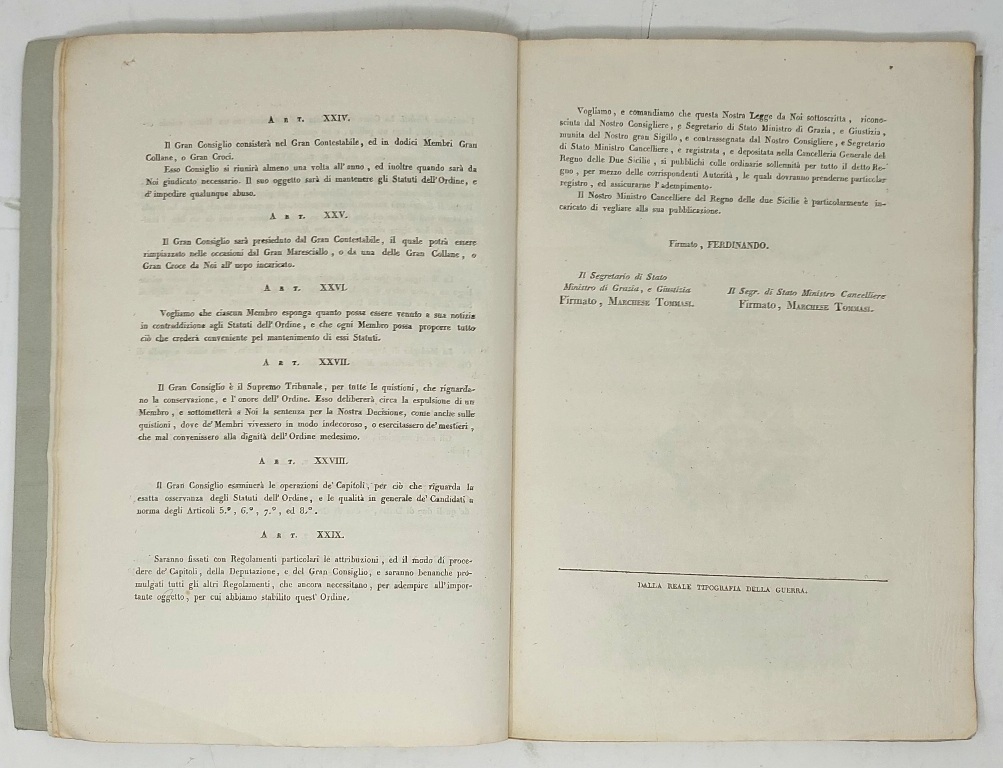 Statuti del Real Ordine Militare di S. Giorgio della Riunione.