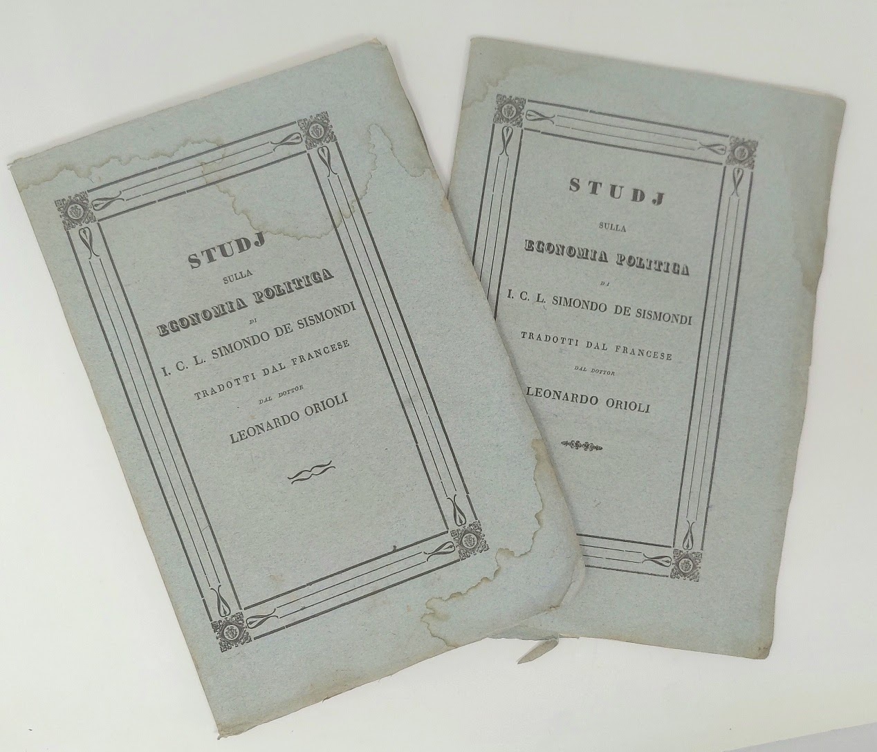 Studi sulla economia politica. Tradotti dal francese da Leonardo Orioli. …