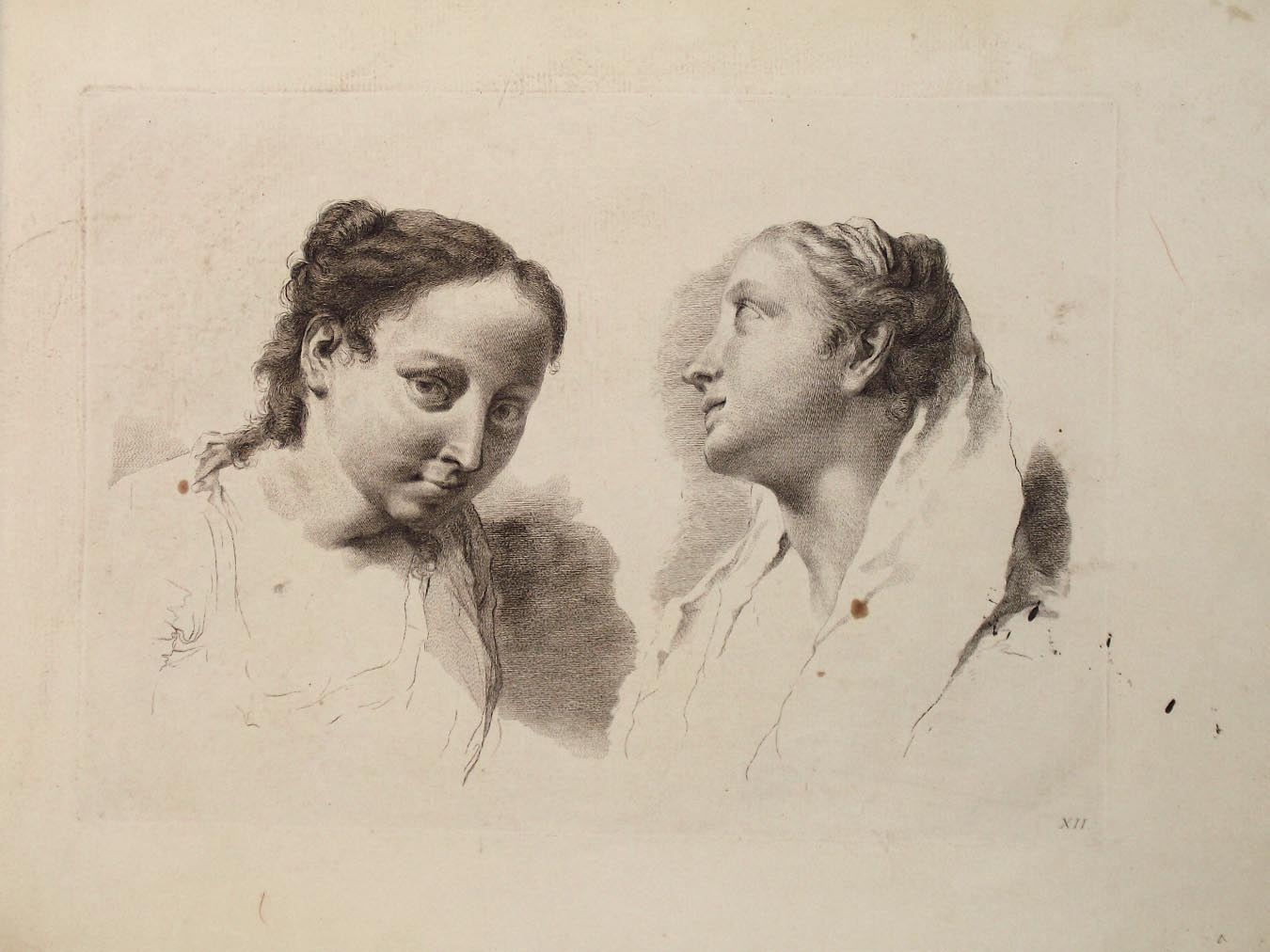 Studio di volti femminili. Tav. XII