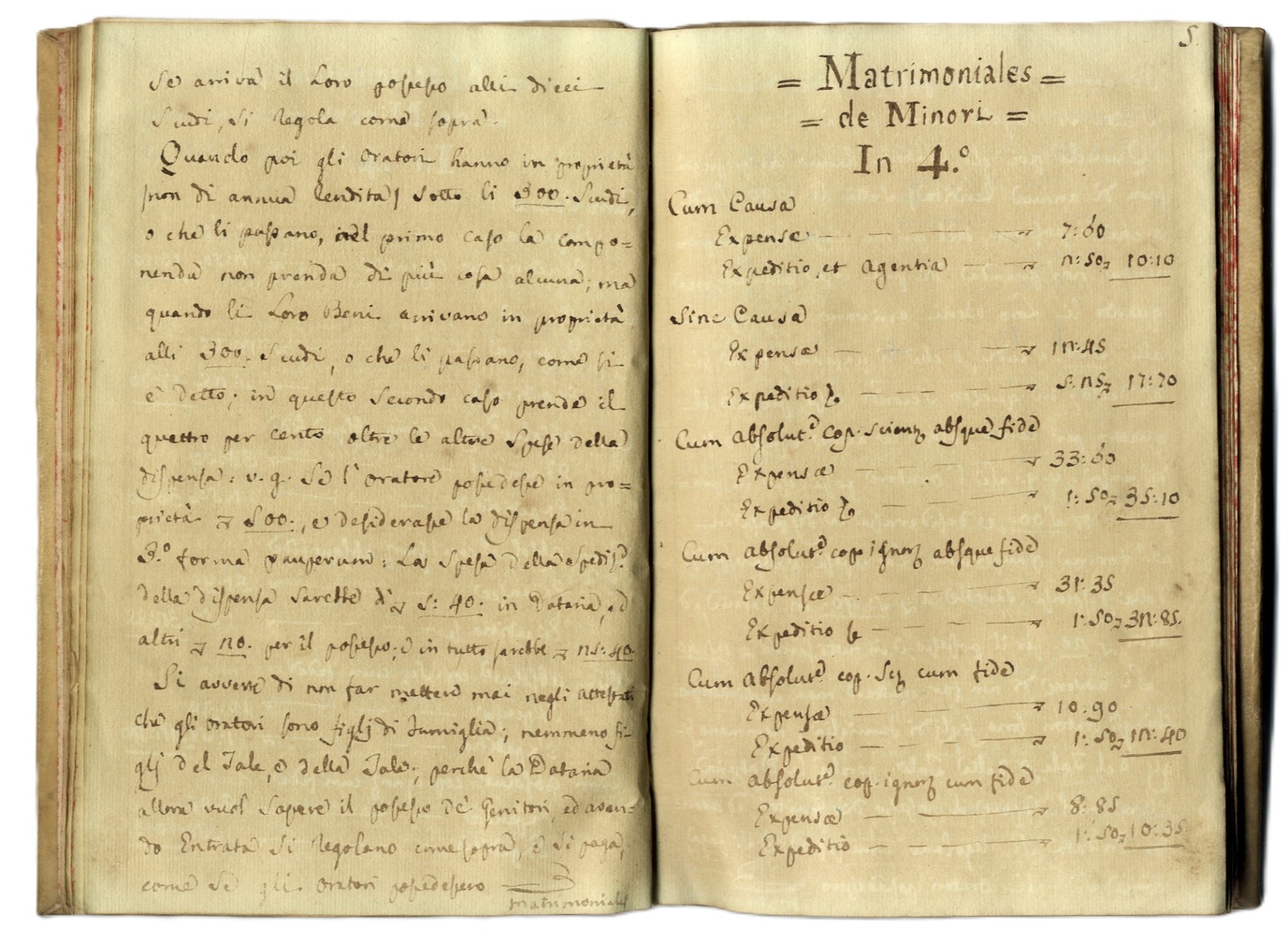 Tariffa di dataria delle Segretarie e degli altri Tribunali di …