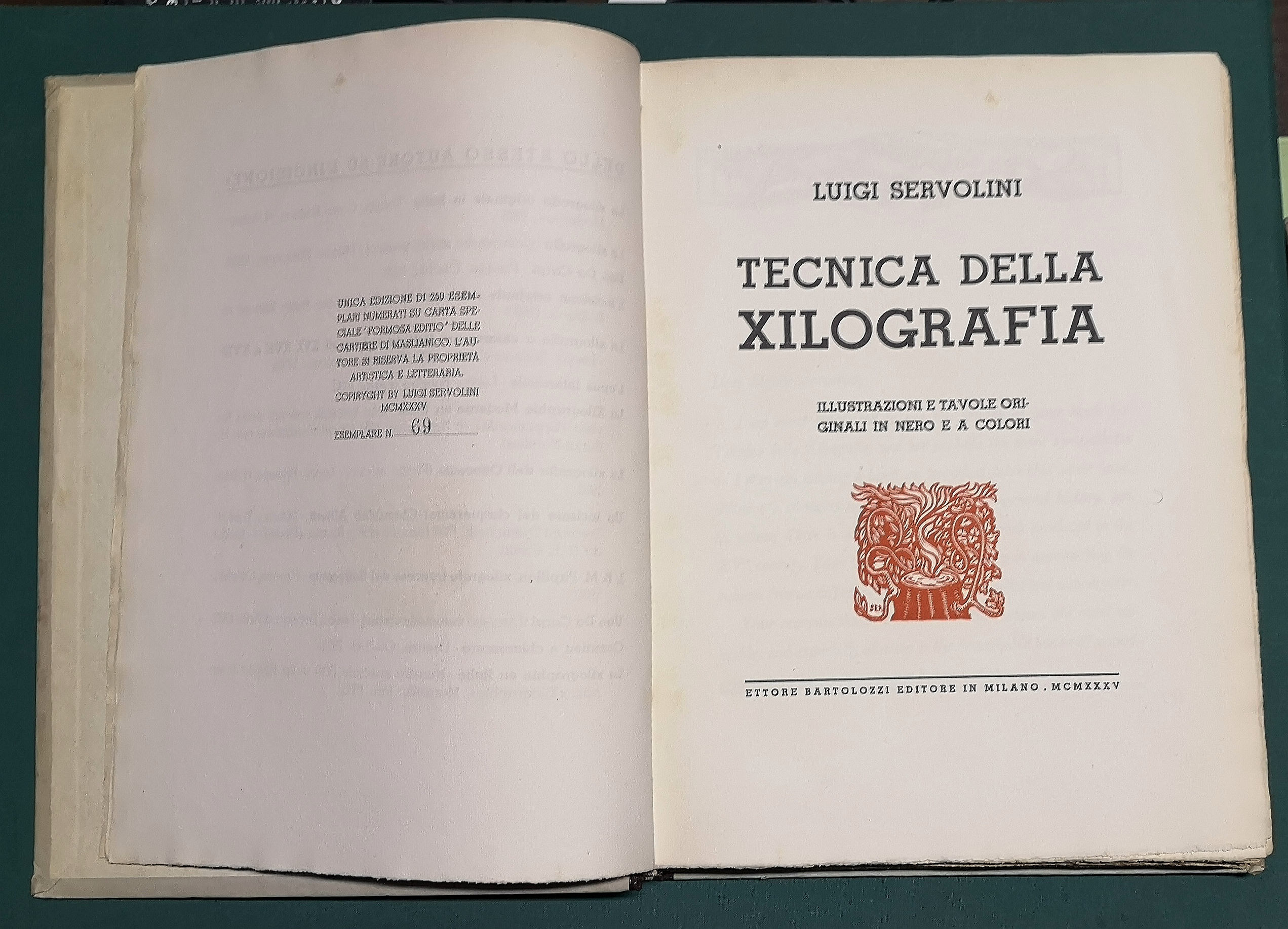 TECNICA DELLA XILOGRAFIA. Illustrazioni e tavole originali in nero e …