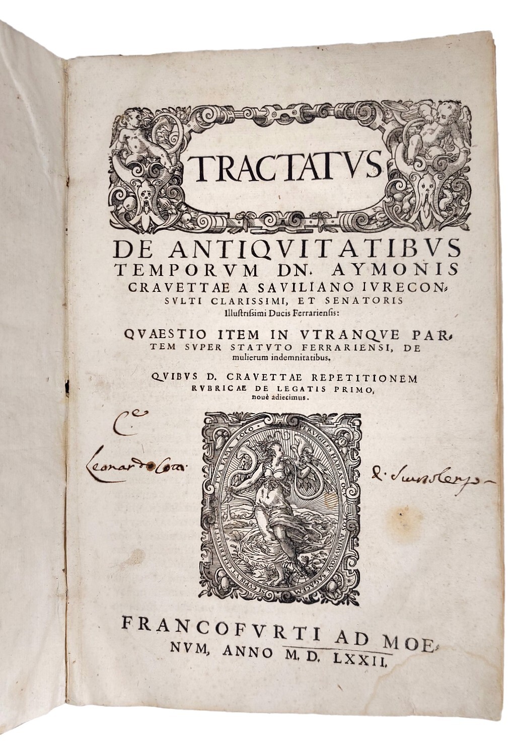Tractatus de antiquitatibus temporum. Quaestio item in utranque partem super …
