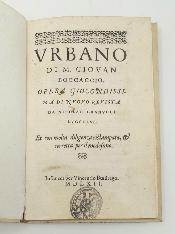 Urbano di M. Giovan Boccaccio. Opera giocondissima di nuovo revista …