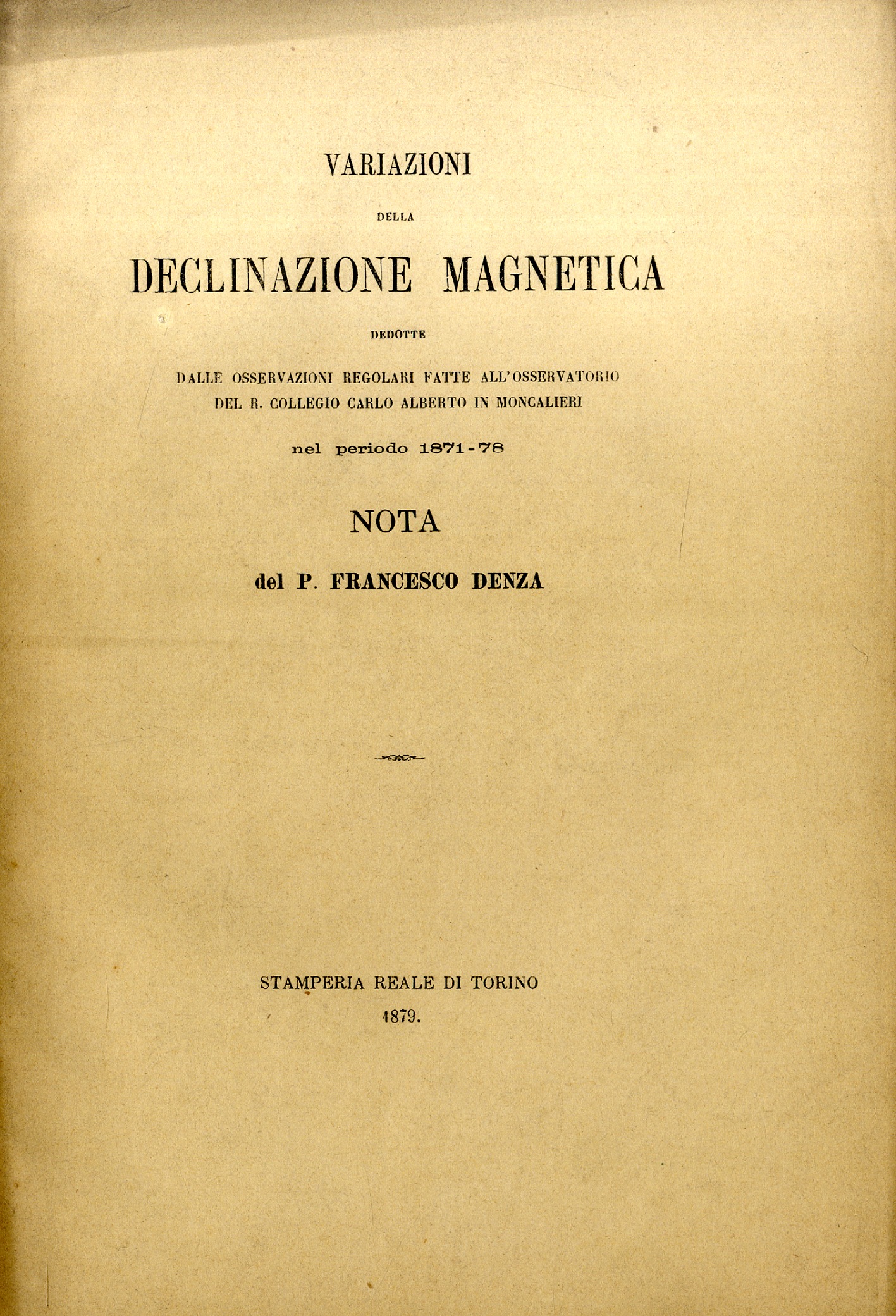 Variazioni della declinazione magnetica.