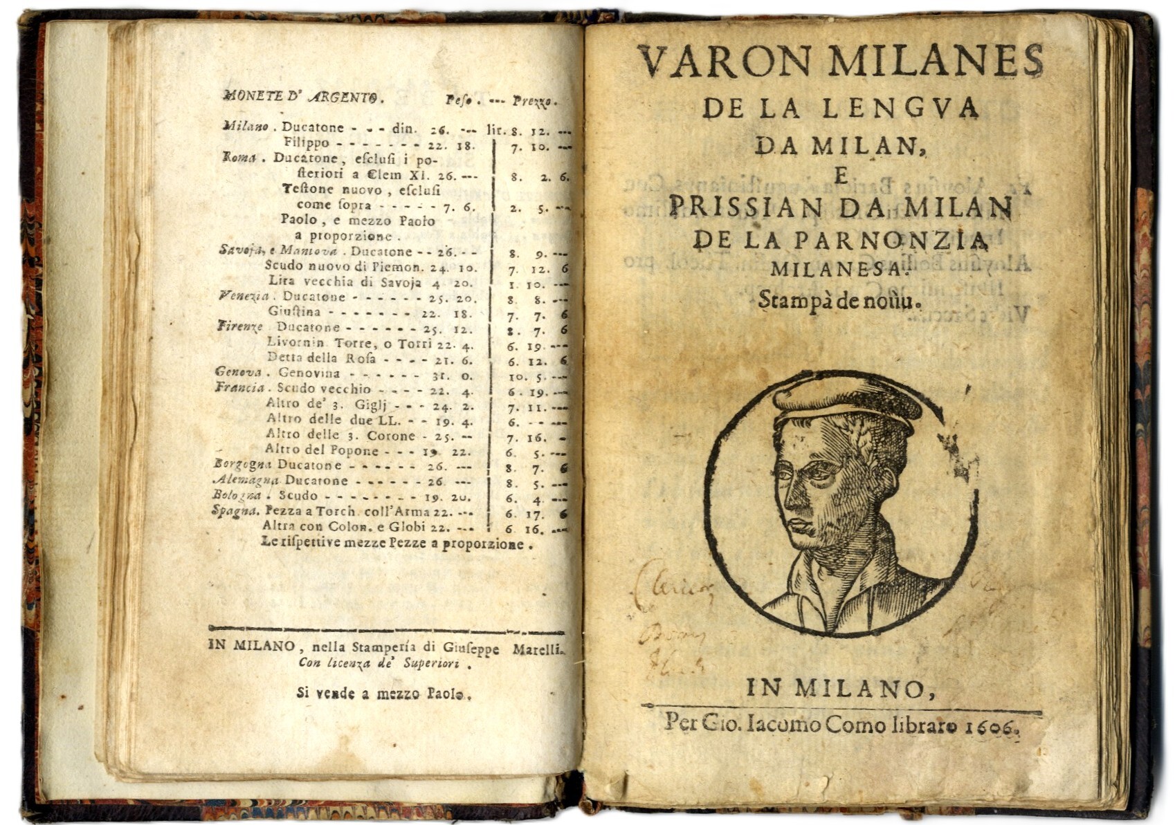 Varon Milanes de la lengua de Milan, e Prissian de …