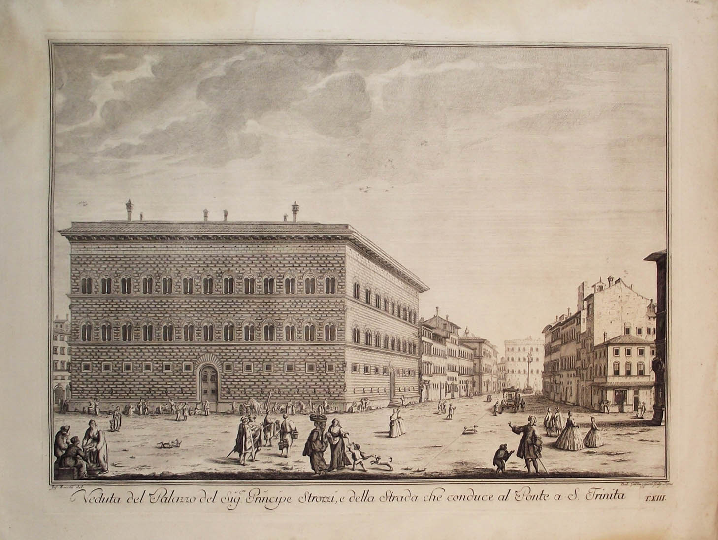 Veduta del Palazzo del Sig. Principe Strozzi, e della strada …