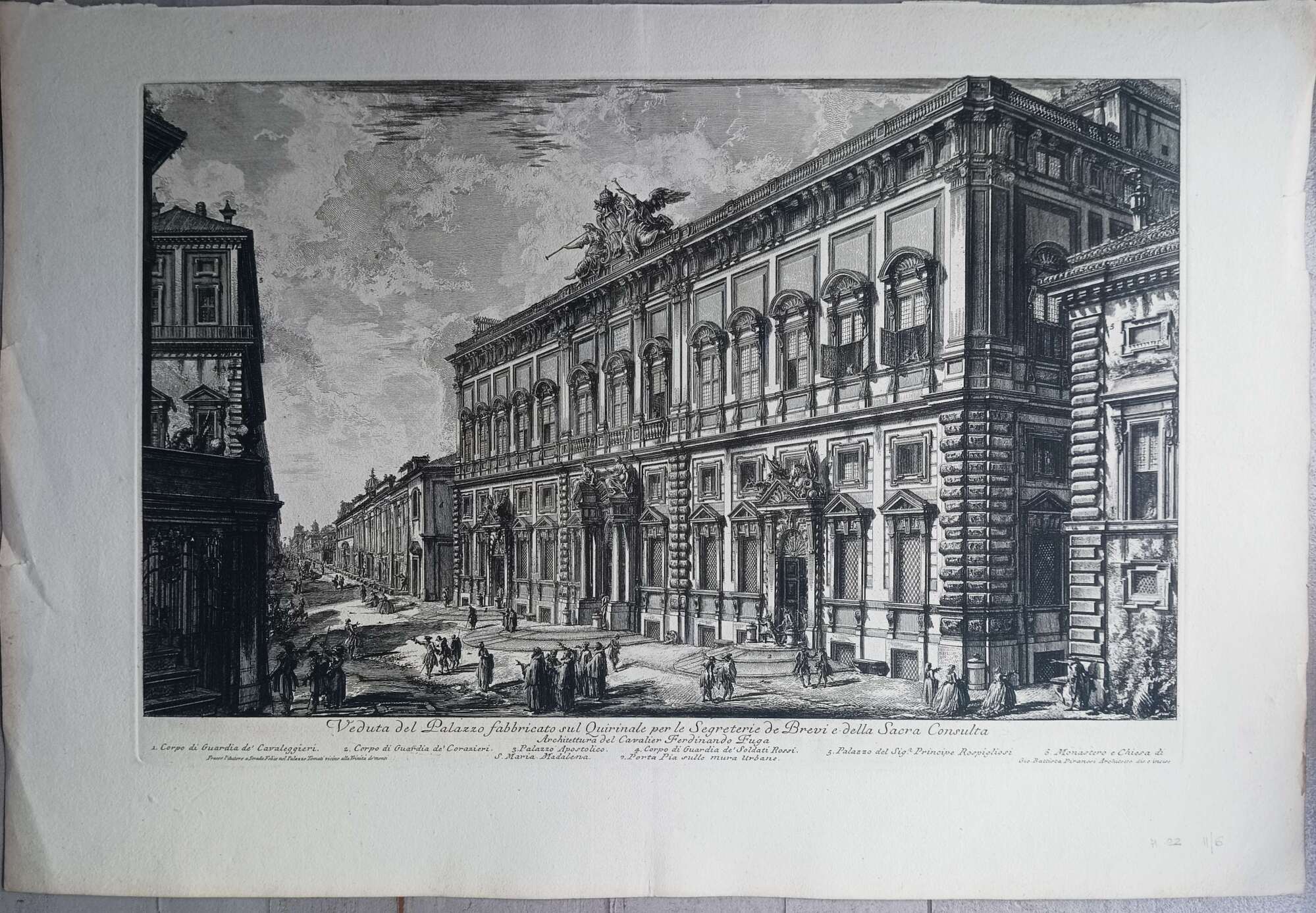 Veduta del Palazzo fabbricato sul Quirinale per le Segreterie de …
