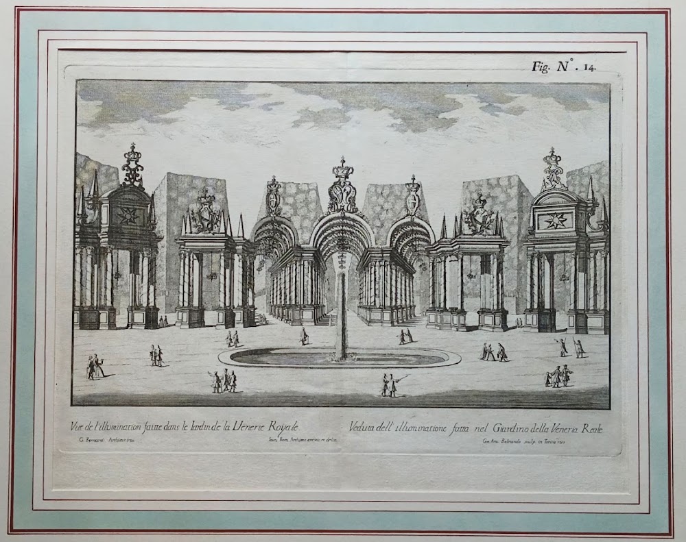 Veduta dell'illuminazione fatta nel Giardino della Venaria Reale