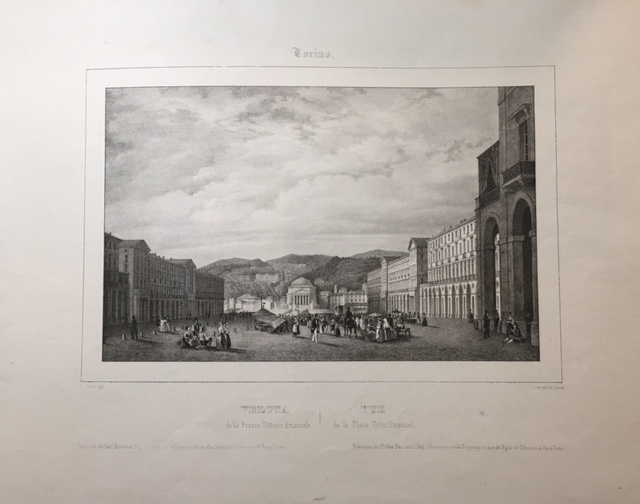 Veduta della piazza Vittorio Emanuele/Vue de la Place Victor Emanuel.