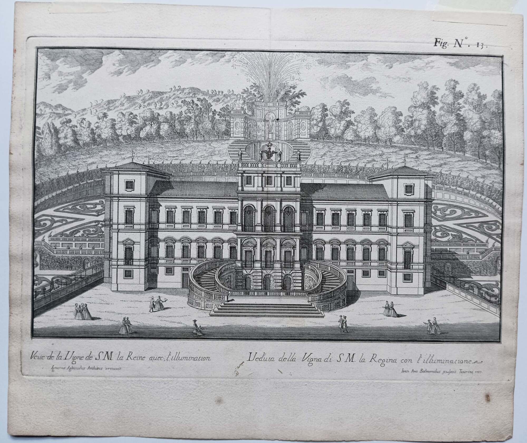 Veduta della Vigna di S.M. la Regina con l'Illuminazione