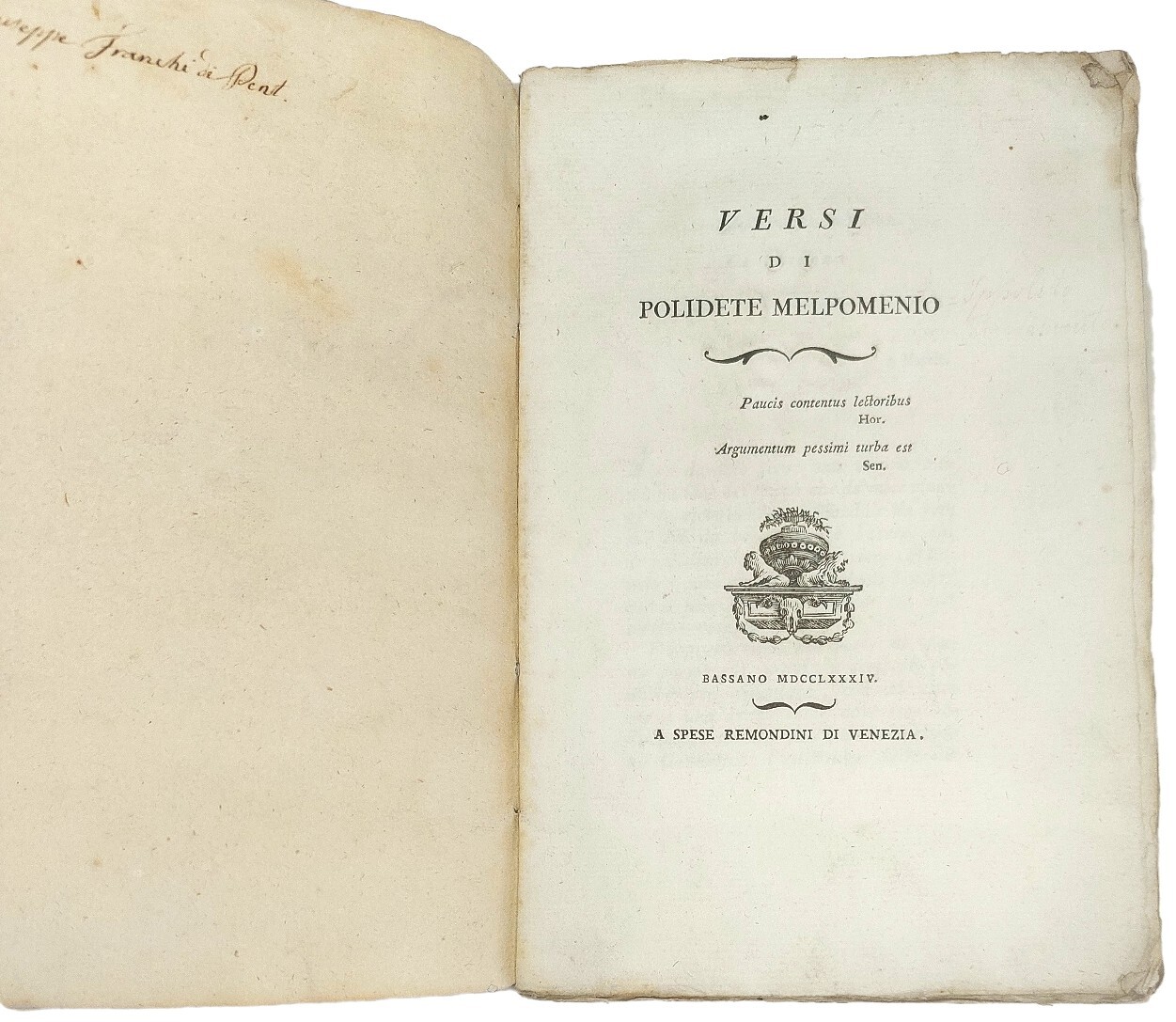 Versi di Polidete Melpomenio (pseud. di I.P.).