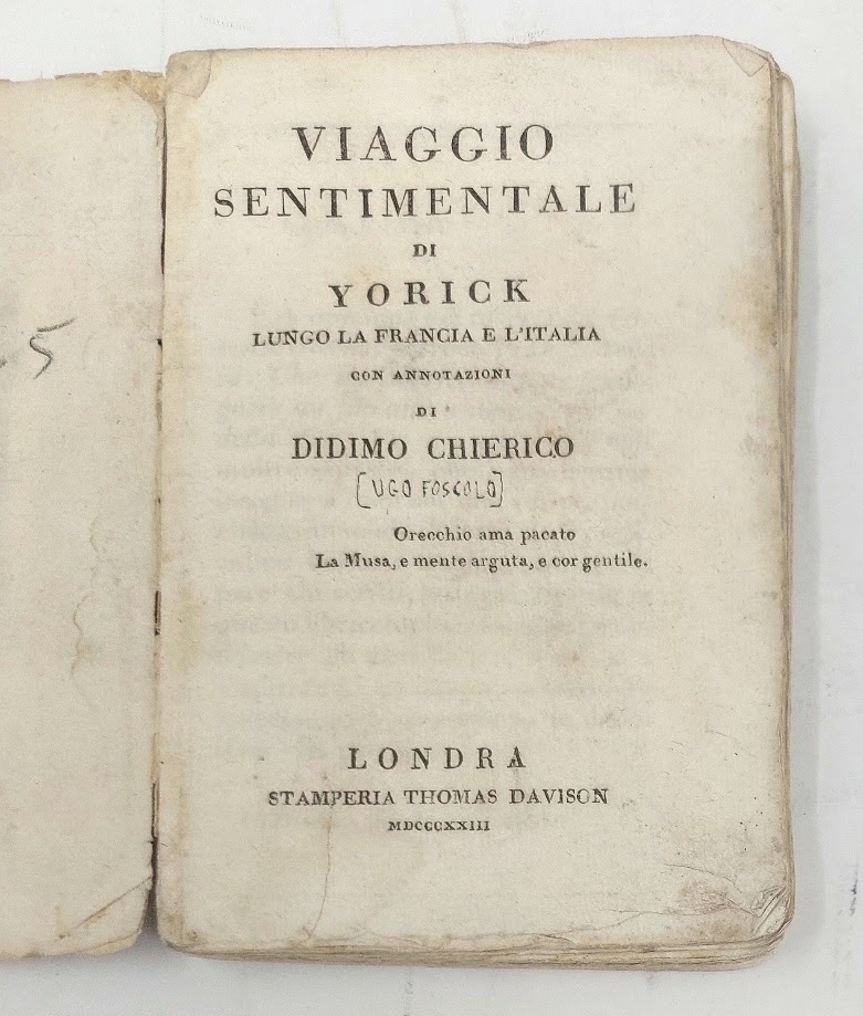 Viaggio Sentimentale di Yorick lungo la Francia e l'Italia, con …
