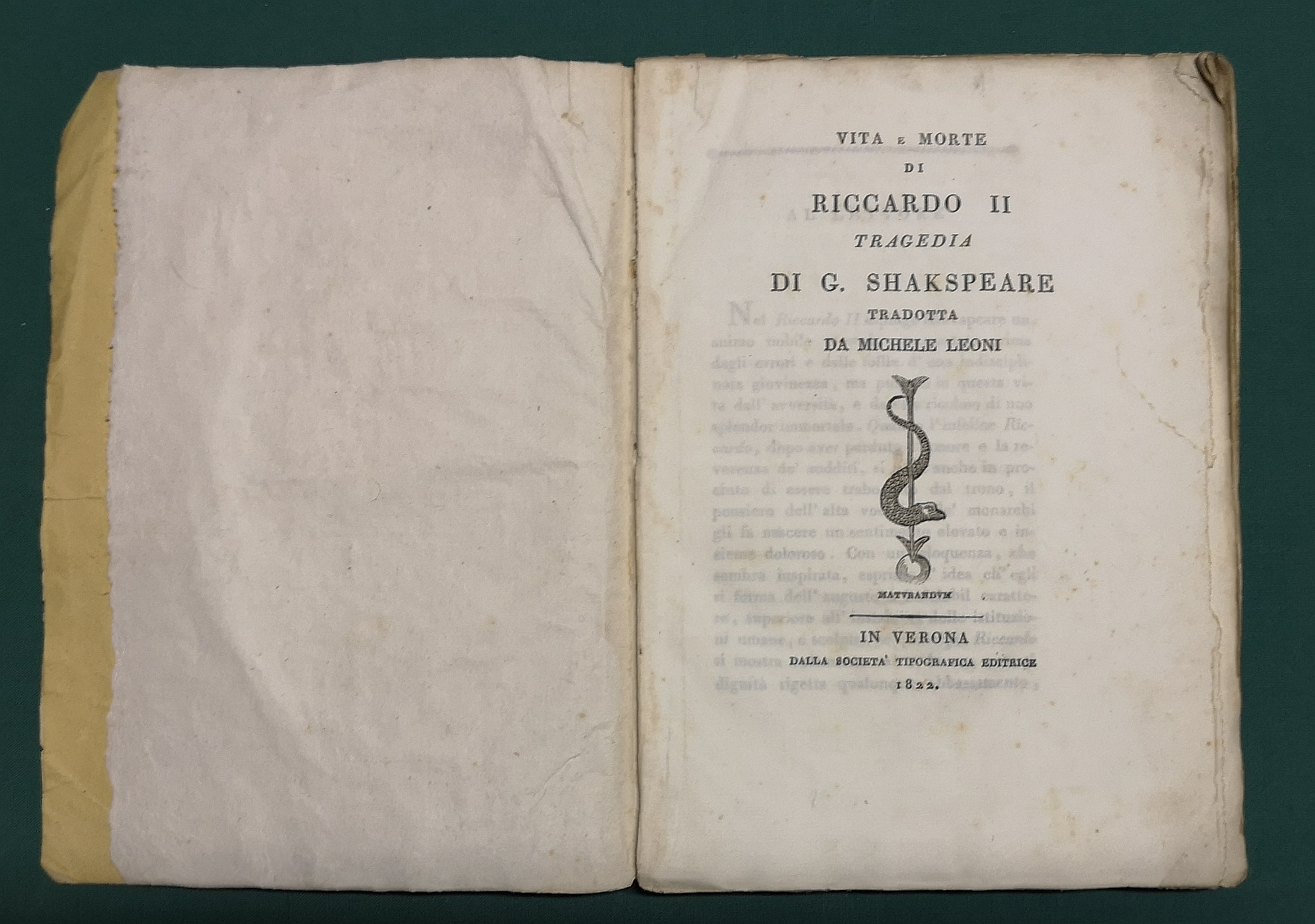 Vita e morte di Riccardo II. Tragedia.