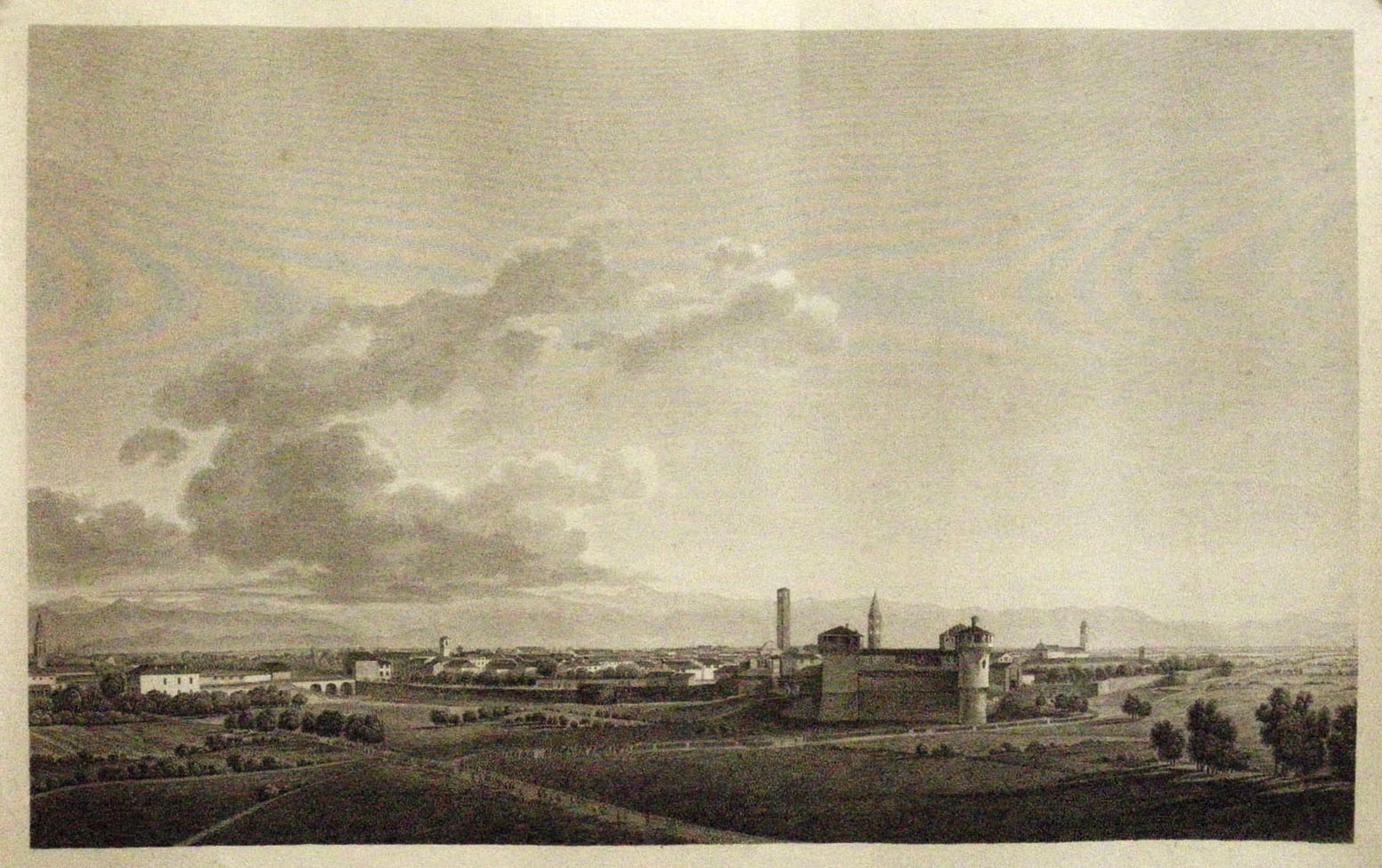 Vue du bourg de Soncino le 24 mai 1796 ; …
