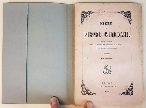 OPERE DI PIETRO GIORDANI - Appendice