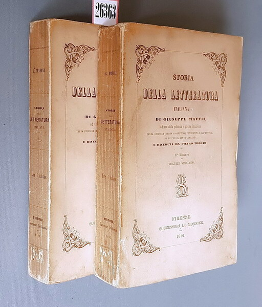 STORIA DELLA LETTERATURA ITALIANA ad uso della pubblica e privata …