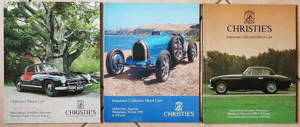 N. 3 Cataloghi d'Asta CHRISTIE'S: IMPORTANT COLLECTORS' MOTOR CARS