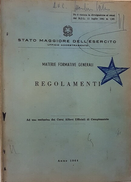 STATO MAGGIORE DELL'ESERCITO - Materie formative generali - REGOLAMENTI