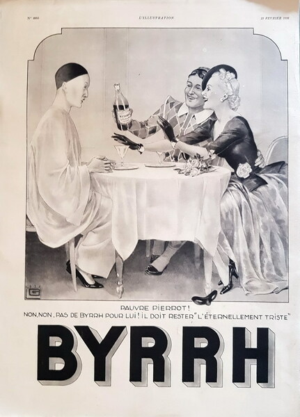 PubblicitÃ originale francese della bevanda tonica BYRRH - 1938