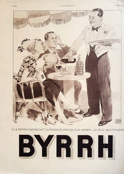 PubblicitÃ originale francese della bevanda tonica BYRRH - 1936