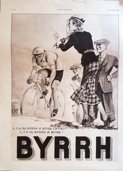 PubblicitÃ originale francese della bevanda tonica BYRRH - 1933