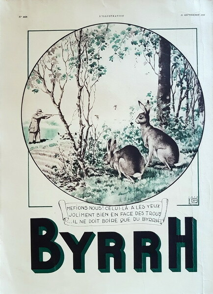 PubblicitÃ originale francese della bevanda tonica BYRRH - 1935