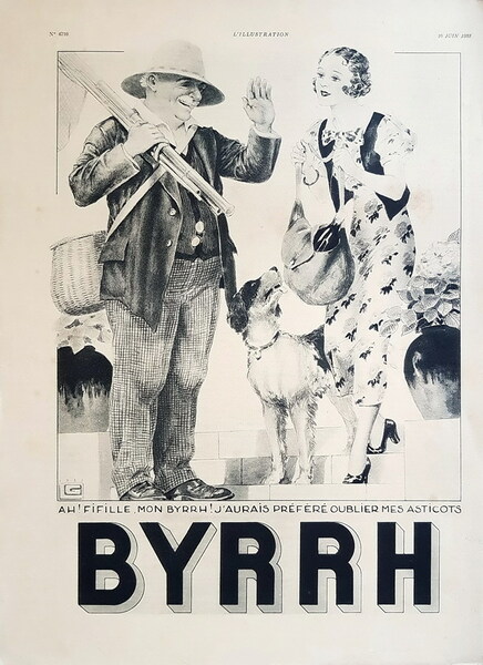 PubblicitÃ originale francese della bevanda tonica BYRRH - 1933