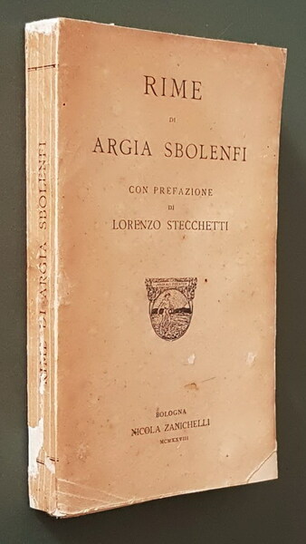 RIME DI ARGIA SBOLENFI con prefazione di Lorenzo Stecchetti