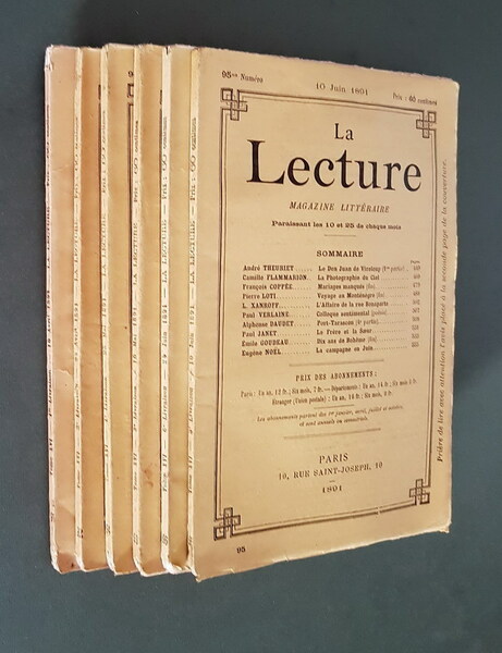 LA LECTURE, magazine littÃ©raire (TOME SEIZIEME complete) - N. 6 …