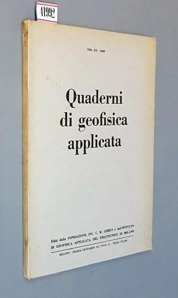 QUADERNI DI GEOFISICA APPLICATA - Vol. XX - 1959