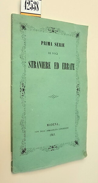PRIMA SERIE DI VOCI STRANIERE ED ERRATE da schivarsi nelle …