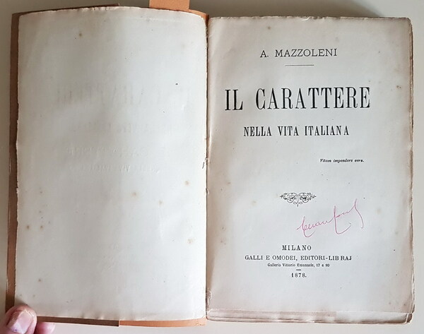IL CARATTERE NELLA VITA ITALIANA