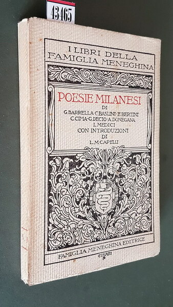 POESIE MILANESI con introduzione di L. M. Capelli