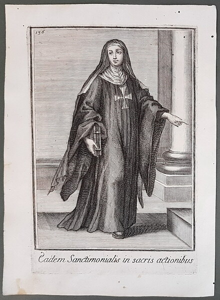 Monaca di S. ROSALIA vestita con la Cocolla Monastica