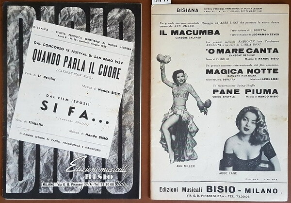 N. 2 spartiti musicali: 1) QUANDO PARLA IL QUORE (canzone …