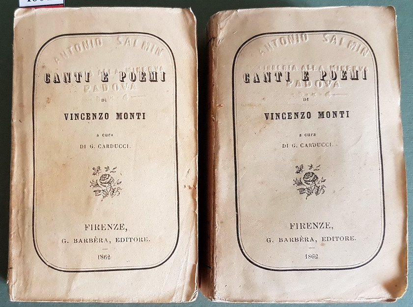 CANTI E POEMI a cura di G. Carducci (volumi I …