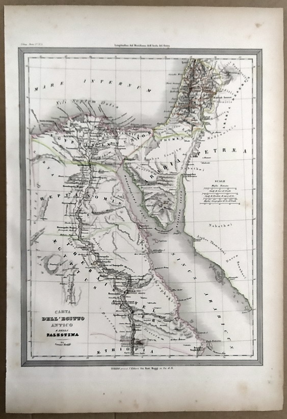 CARTA DELL'EGITTO ANTICO E DELLA PALESTINA