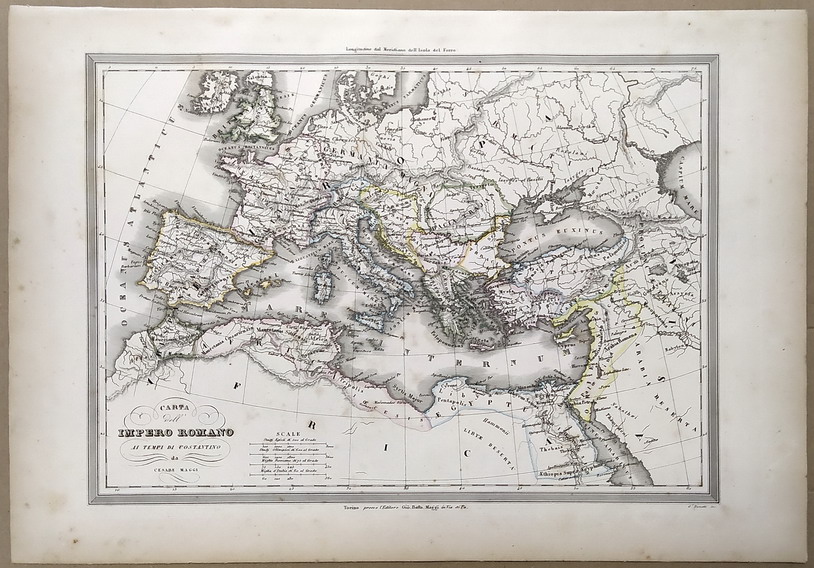 CARTA DELL'IMPERO ROMANO ai tempi di Costantino