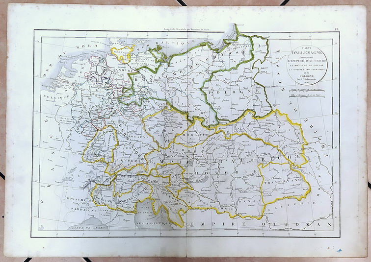 CARTA DELLA GERMANIA comprendente l'Impero d'Austria, la Prussia, la Confederazione …