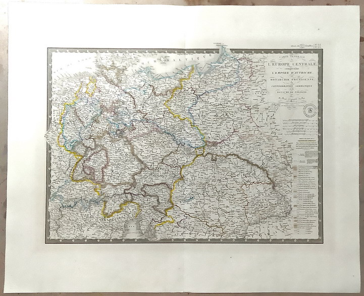 CARTA GENERALE DELL'EUROPA CENTRALE comprernant L'EMPIRE D'AUTRICHE, la MONARCHIE PRUSSIENNE …